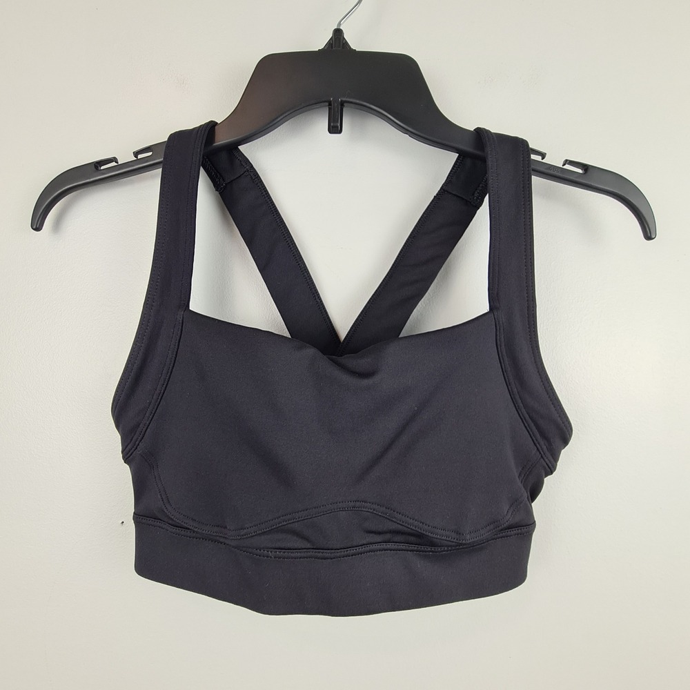 Old Navy Active Go-Dry Black Criss-Cross Back Sports Bra S Medium Impact